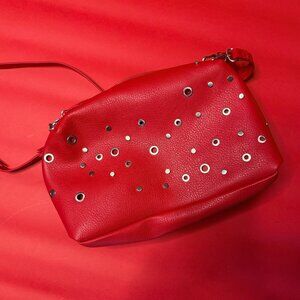 Red Rebel Stud Bag – Desigual NWT Punk Crossbody with Silver Grommets
